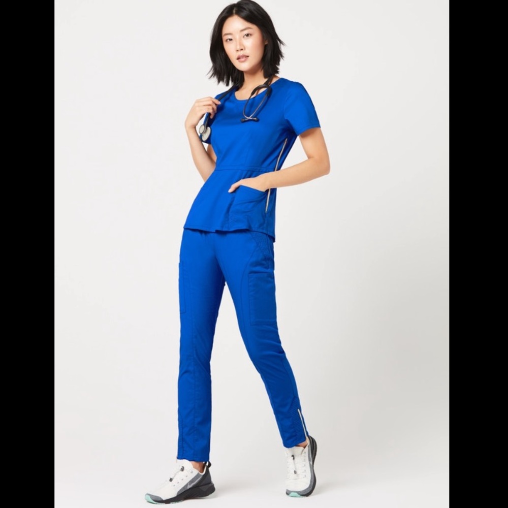 Royal blue jaanuu scrub moto pants